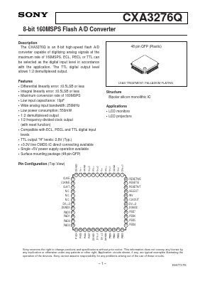 CXA3276Q Datasheet PDF Sony Semiconductor