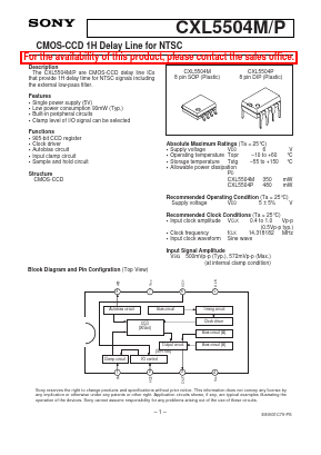 CXL5504M Datasheet PDF Sony Semiconductor