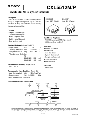 CXL5512P Datasheet PDF Sony Semiconductor