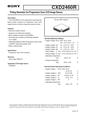 CXD2460R Datasheet PDF Sony Semiconductor