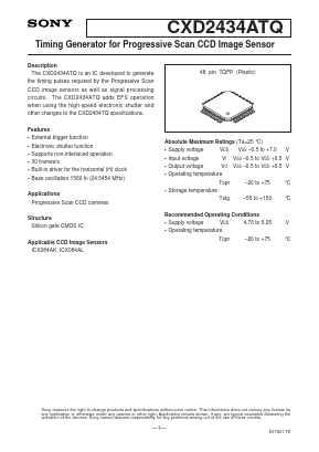 CXD2434ATQ Datasheet PDF Sony Semiconductor