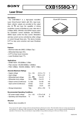 CXB1558Q-Y Datasheet PDF Sony Semiconductor