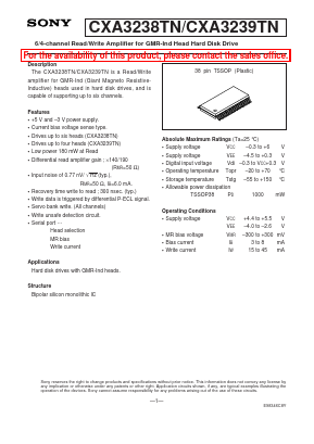 CXA3239TN Datasheet PDF Sony Semiconductor