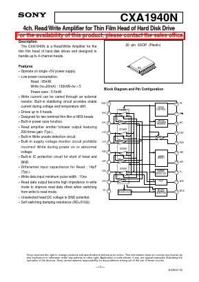 CXA1940N Datasheet PDF Sony Semiconductor