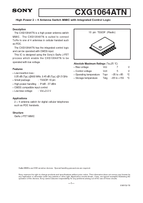 CXG1064ATN Datasheet PDF Sony Semiconductor