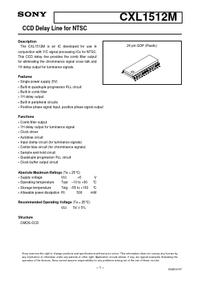 CXL1512M Datasheet PDF Sony Semiconductor