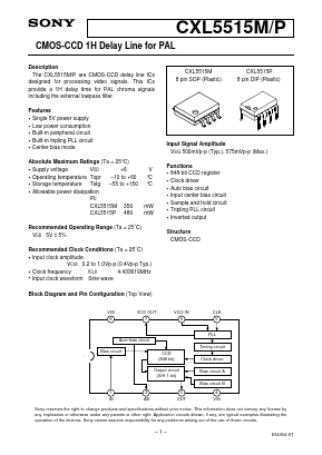 CXL5515P Datasheet PDF Sony Semiconductor