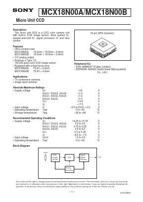 MCX18N00A Datasheet PDF Sony Semiconductor