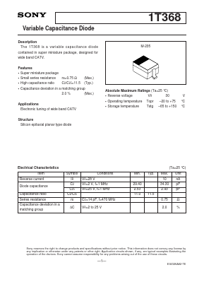 1T368 Datasheet PDF Sony Semiconductor