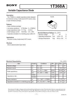 1T368A Datasheet PDF Sony Semiconductor
