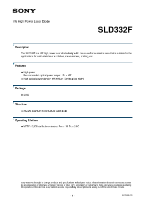 SLD332F Datasheet PDF Sony Semiconductor