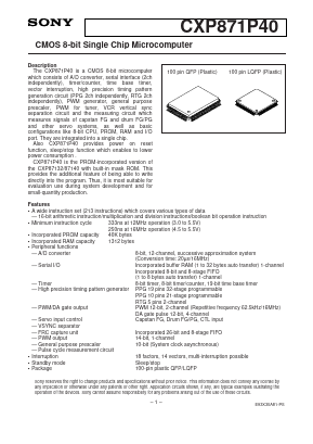 CXP871P40 Datasheet PDF Sony Semiconductor