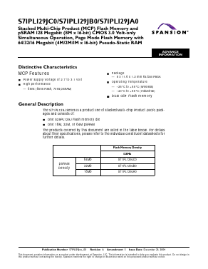 S71PL129JC0 Datasheet PDF Spansion Inc.