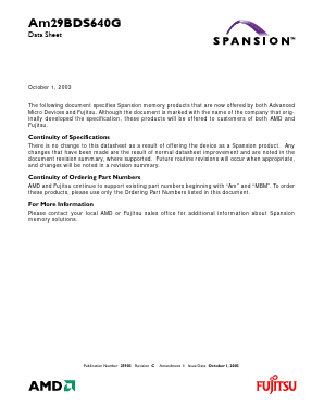 AM29BDS640G Datasheet PDF Spansion Inc.