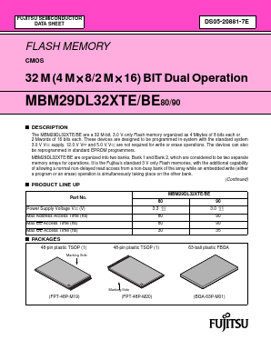 MBM29DL32XBE80 Datasheet PDF Spansion Inc.