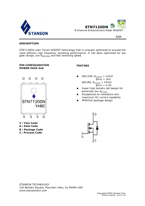 STN7120DN Datasheet PDF STANSON TECHNOLOGY