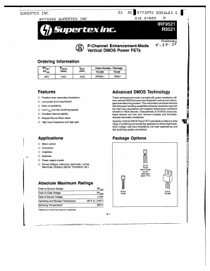 IRF9521 Datasheet PDF  Supertex Inc