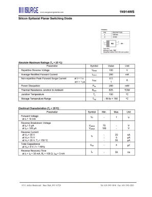 1N914WS Datasheet PDF Surge Components