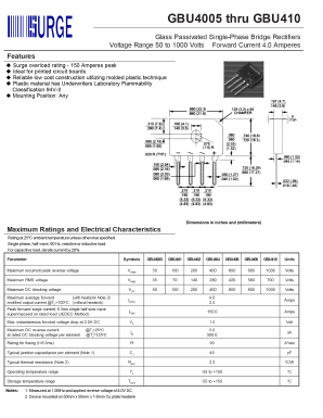 GBU4005 Datasheet PDF Surge Components
