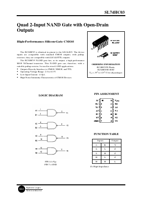 SL74HC03 Datasheet PDF System Logic Semiconductor