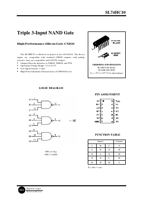 SL74HC10N Datasheet PDF System Logic Semiconductor