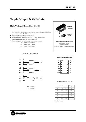 SL4023B Datasheet PDF System Logic Semiconductor