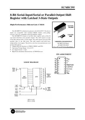 SL74HC595D Datasheet PDF System Logic Semiconductor