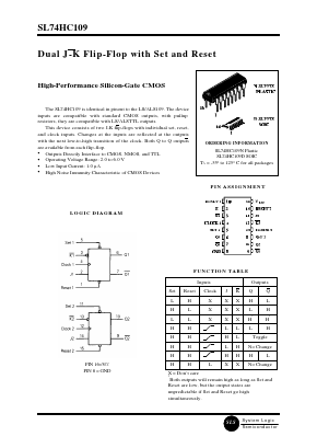 SL74HC109N Datasheet PDF System Logic Semiconductor