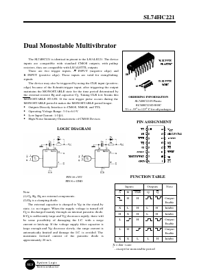 SL74HC221D Datasheet PDF System Logic Semiconductor