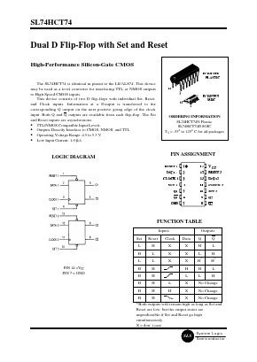 74HCT74 Datasheet PDF System Logic Semiconductor