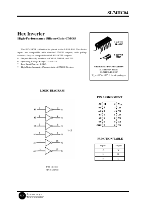 SL74HC04 Datasheet PDF System Logic Semiconductor