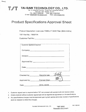 TB0211A Datasheet PDF TAI-SAW TECHNOLOGY CO., LTD.