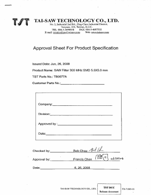 TB0677A Datasheet PDF TAI-SAW TECHNOLOGY CO., LTD.