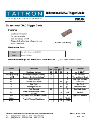 DB3AM Datasheet PDF TAITRON Components Incorporated