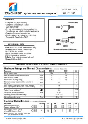 SSC54 Datasheet PDF Shenzhen Taychipst Electronic Co., Ltd