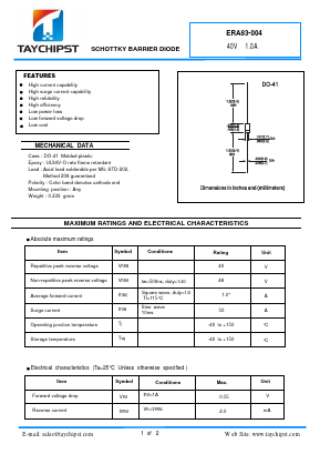 ERA83-004 Datasheet PDF Shenzhen Taychipst Electronic Co., Ltd