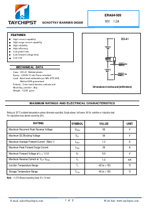 ERA84-009 Datasheet PDF Shenzhen Taychipst Electronic Co., Ltd