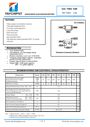 S3A Datasheet PDF Shenzhen Taychipst Electronic Co., Ltd