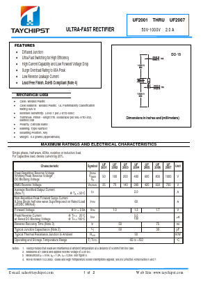 UF2004 Datasheet PDF Shenzhen Taychipst Electronic Co., Ltd