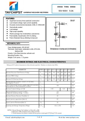 ER503 Datasheet PDF Shenzhen Taychipst Electronic Co., Ltd