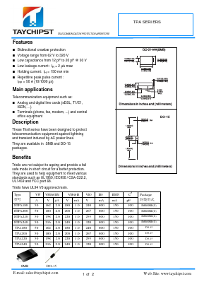 STPA220 Datasheet PDF Shenzhen Taychipst Electronic Co., Ltd