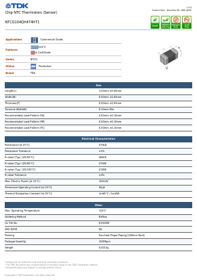 NTCG104QH474HT1 Datasheet PDF TDK Corporation