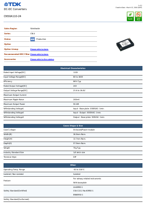 CN50A110-24_ Datasheet PDF TDK Corporation