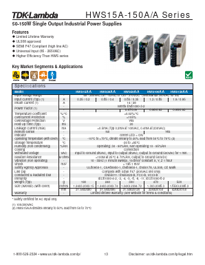 HWS15A-3A Datasheet PDF TDK Corporation