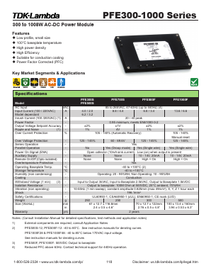 PFE1000F Datasheet PDF TDK Corporation