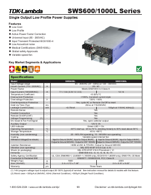 SWS600L-15 Datasheet PDF TDK Corporation