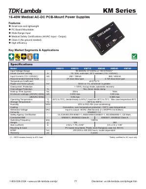 KMS40-3P3 Datasheet PDF TDK Corporation