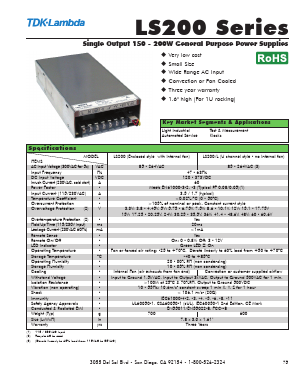 LS200-15L Datasheet PDF TDK Corporation