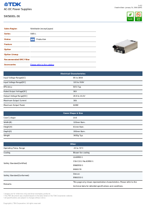 SWS600L-36_ Datasheet PDF TDK Corporation