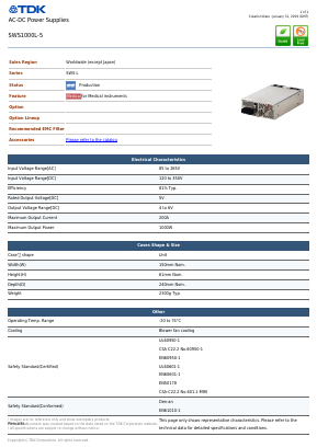 SWS1000L-5_ Datasheet PDF TDK Corporation